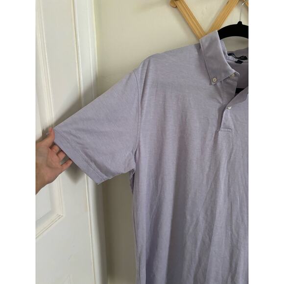 Peter Millar Polo Men Large Ace Cotton Blend Lilac Collared Short Sleeve Golf - Picture 3 of 9
